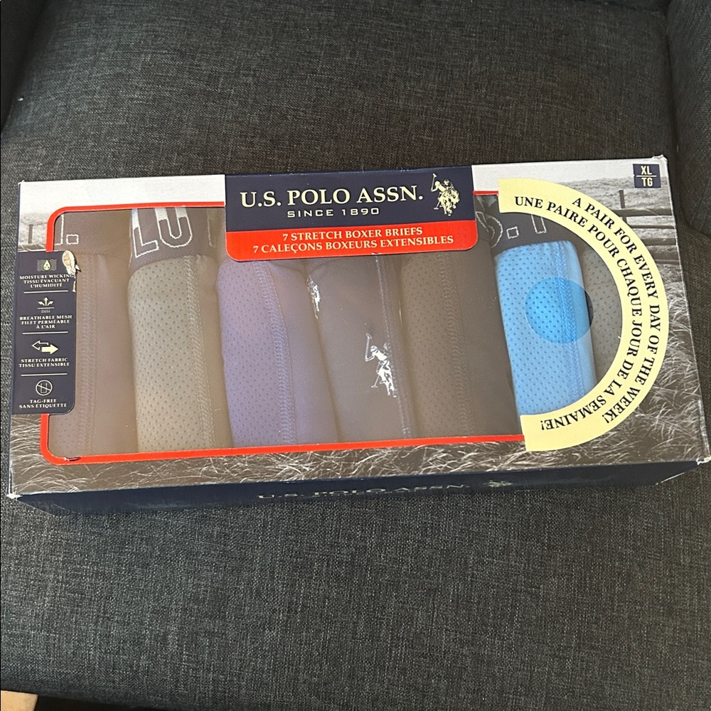 NEW 🆕 U.S. Polo Assn. Men's 7-pack Boxer Briefs size XL